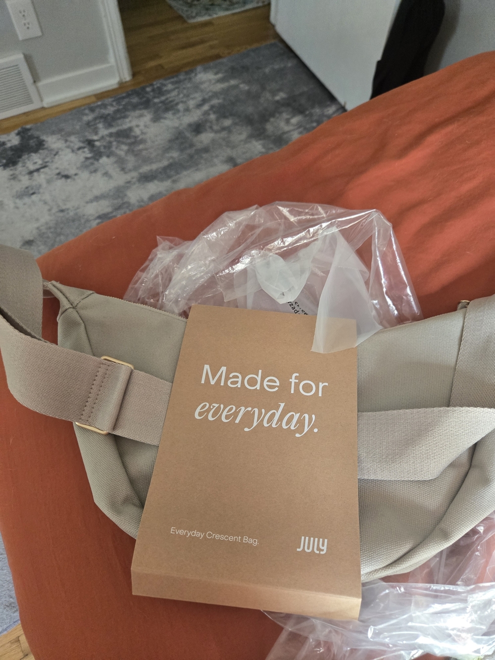Everyday Crescent Bag in Beige